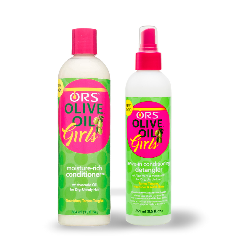 ORS Olive Oil Girls Moisture-Rich and Leave-In Conditioner Bundle (21.5 oz)
